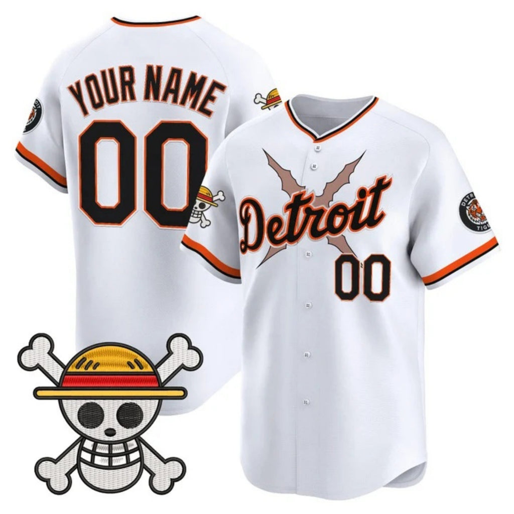 Custom Detroit Tigers x One Piece White Jereymy Vapor Premier Limited Jersey - Stitched