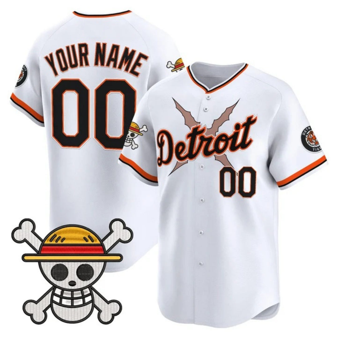 Custom Detroit Tigers x One Piece White Jereymy Vapor Premier Limited Jersey - Stitched