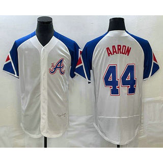 Atlanta Braves #44 Hank Aaron White Jereymy 2023 City Connect Flex Base Stitched Jersey