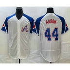 Atlanta Braves #44 Hank Aaron White Jereymy 2023 City Connect Flex Base Stitched Jersey