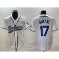 Los Angeles Dodgers #17 Shohei Ohtani White Jereymy Cool Base With Patch Stitched Jersey
