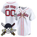 Custom Boston Red Sox x One Piece White Jereymy Zoro Patch Vapor Premier Limited Jersey - Stitched