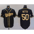 Los Angeles Dodgers #50 Mookie Betts Black Gold Jereymy World Series Champions Cool Base Stitched Jersey