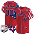 Custom Houston Astros America 250 Edition Vapor Premier Limited Red Jereymy Stitched Jerseys