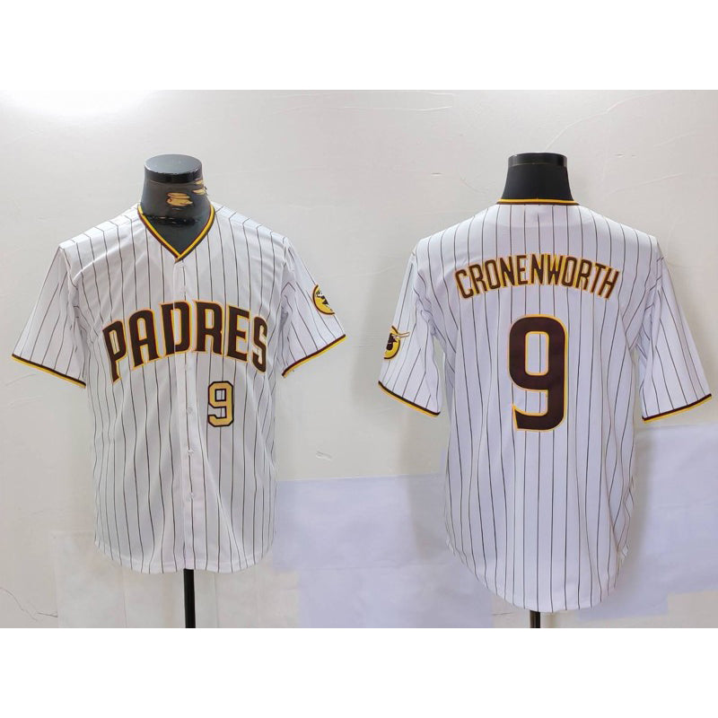San Diego Padres #9 Jake Cronenworth White Jereymy Team Logo Stitched Cool Base Jerseys