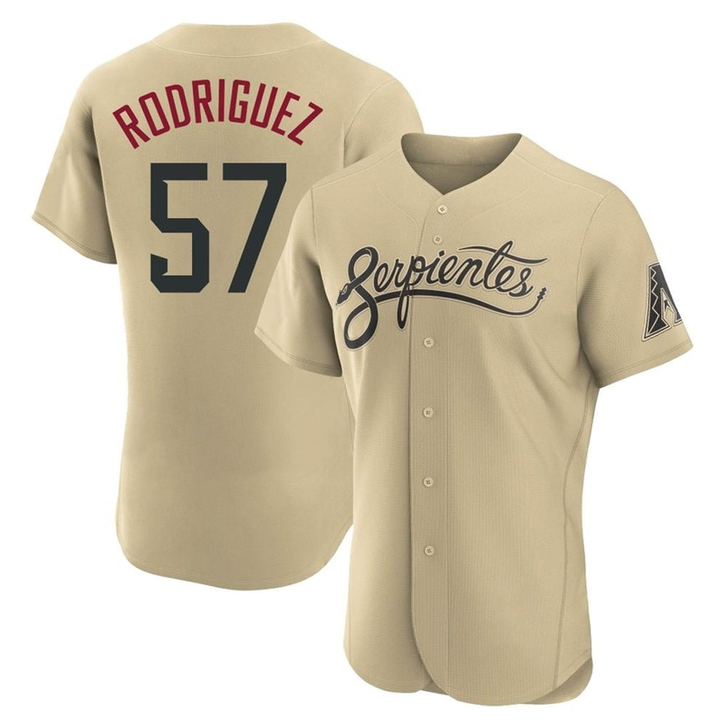 Arizona Diamondbacks #57 Eduardo Rodriguez Player Tan Jereymy City Connect Limited Elite Home Game Stitched Jerseys