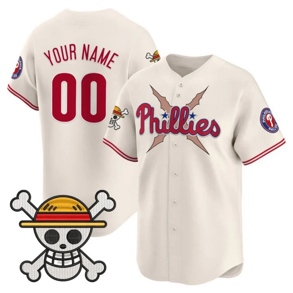 Custom Philadelphia Phillies x One Piece Cream Jereymy Vapor Premier Limited Jersey - Stitched
