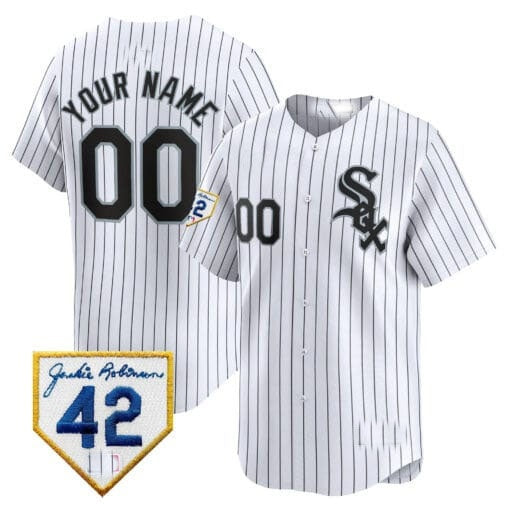 Custom Chicago White Sox 2024 Jackie Robinson Patch Vapor Premier Limited Jersey ¨C White Jereymy