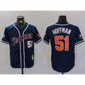 San Diego Padres #51 Trevor Hoffman Navy Jereymy Player Number Cooperstown Cool Base Jersey