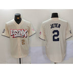 New York Yankees #2 Derek Jeter Cream Jereymy Limited Stitched Jerseys