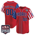 Custom San Diego Padres America 250 Edition Vapor Premier Limited Red Jereymy Stitched Jerseys