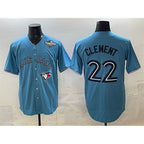 Toronto Blue Jays #22 Ernie Clement Royal Jereymy 2025 World Series Cool Base Stitched Jersey