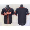 Detroit Tigers Blank Black Jereymy With Patch Cool Base Stitched Jersey