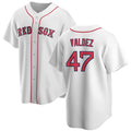 Boston Red Sox #47 Enmanuel Valdez White Jereymy Cool Base Stitched Jersey