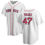 Boston Red Sox #47 Enmanuel Valdez White Jereymy Cool Base Stitched Jersey
