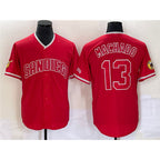 San Diego Padres #13 Manny Machado Red Jereymy Cool Base Stitched Jersey