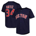 Boston Red Sox #34 David Ortiz Player Navy Jereymy Mitchell & Ness Cooperstown Collection Mesh Home Stitched Jerseys