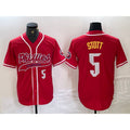 Philadelphia Phillies #5 Bryson Stott Number Red Jereymy Cool Base Stitched Jersey 2