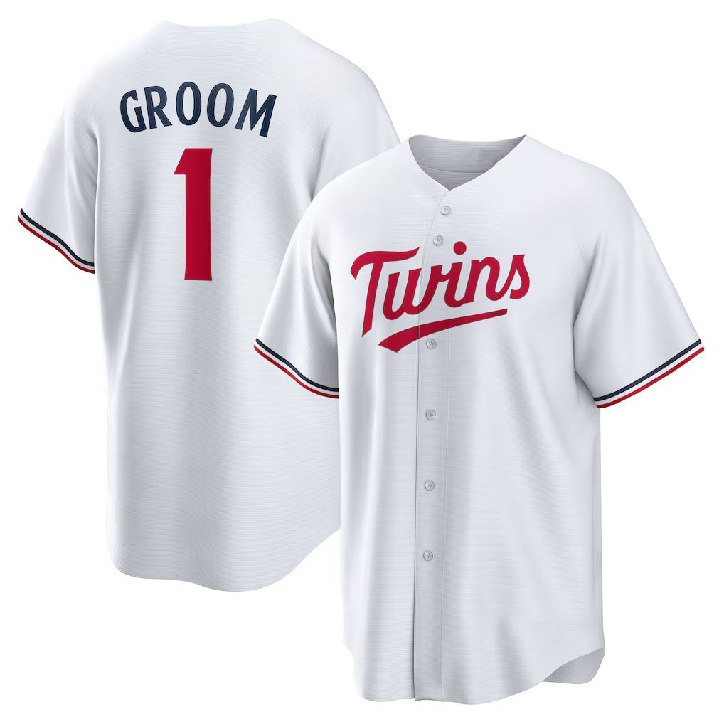 Minnesota Twins #1 Groom White Jereymy Home Replica Jersey