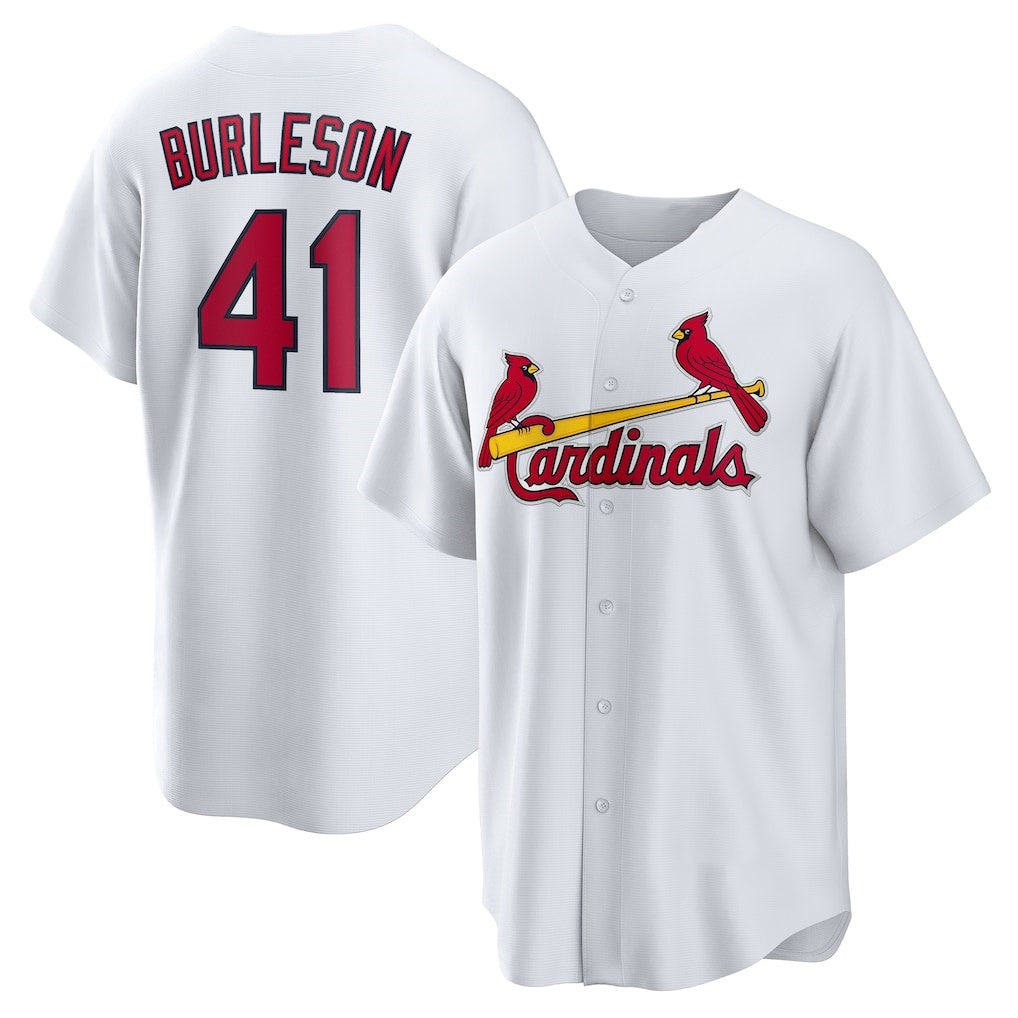 St. Louis Cardinals #41 Alec Burleson White Jereymy Home Replica Jersey