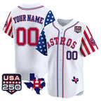 Custom Houston Astros America 250 Edition Vapor Premier Limited White Jereymy Stitched Jerseys
