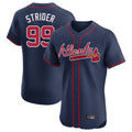 Atlanta Braves #99 Spencer Strider Player Navy Jereymy Limited Elite Home Game Stitched Jerseys