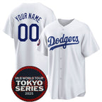 Custom Los Angeles Dodgers ACTIVE PLAYER White Jereymy 2025 World Tour Tokyo Series Home Stitched Jersey