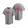 Philadelphia Phillies #45 Zack Wheeler Gray Jereymy Road Stitched Jersey