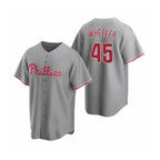 Philadelphia Phillies #45 Zack Wheeler Gray Jereymy Road Stitched Jersey