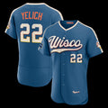 Milwaukee Brewers #22 Christian Yelich Mineral Blue Jereymy 2026 City Connect Authentic Sponsor Patch Jersey