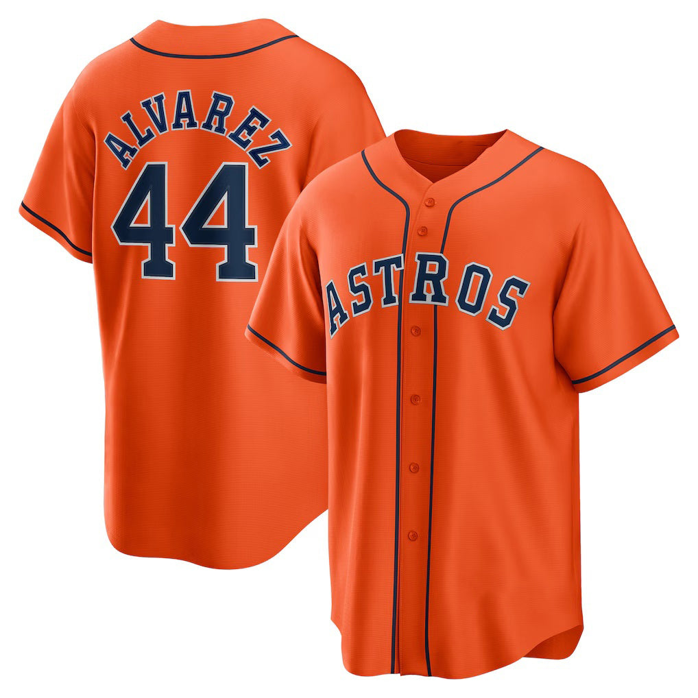 Houston Astros #44 Yordan ¨¢lvarez Orange Jereymy Alternate Replica Player Jersey