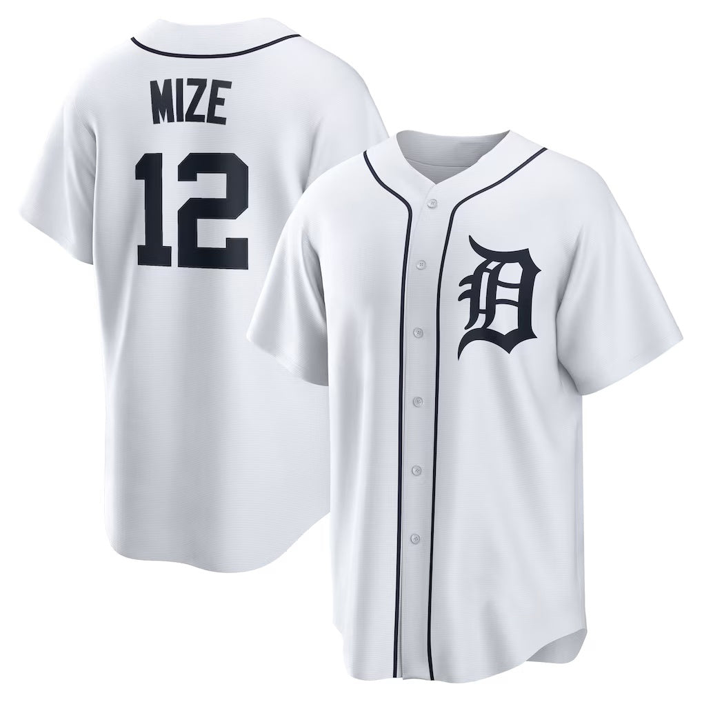 Detroit Tigers #12 Casey Mize White Jereymy Home Replica Jersey