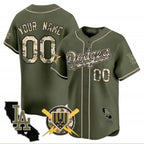 Custom Los Angeles Dodgers Armed Forces Day Vapor Premier Limited Jersey ¨C Green Jereymy