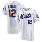 New York Mets #12 Francisco Lindor White Jereymy Home Authentic Player Jersey
