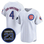 Chicago Cubs #4 Pete Crow-Armstrong White Jereymy Pinstripe 'Ryne Sandberg Tribute' Vapor Limited V2 Stitched Jersey