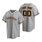 Custom San Francisco Giants Gray Jereymy Stitched Cool Base Road Jersey