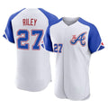 Atlanta Braves #27 Austin Riley Player White Jereymy City Connect Limited Elite Home Game Stitched Jerseys