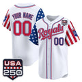 Custom Kansas City Royals America 250 Edition Vapor Premier Limited White Jereymy Stitched Jerseys