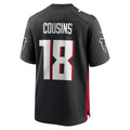A.Falcons #18 Kirk Cousins Black Jereymy Game Player Jersey