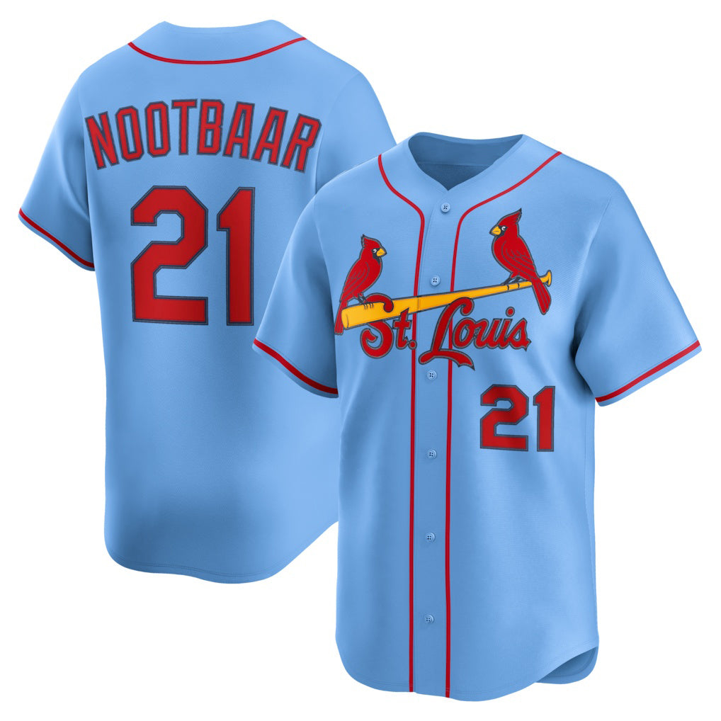 St. Louis Cardinals #21 Lars Nootbaar Light Blue Jereymy Alternate Limited Jersey