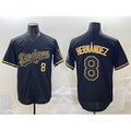 Los Angeles Dodgers #8 Enrique Hern¨¢ndez Black Gold Jereymy Limited Stitched Jersey