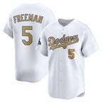 Los Angeles Dodgers #5 Freddie Freeman White Jereymy 2025 Gold Collection Limited Stitched Jersey