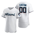 Custom Miami Marlins White Jereymy 2020 Stitched Flex Base Jersey
