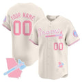 Custom Atlanta Braves Bubblegum Pink Vapor Premier Limited Jersey ¨C Cream Jereymy
