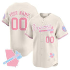 Custom Atlanta Braves Bubblegum Pink Vapor Premier Limited Jersey ¨C Cream Jereymy