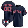 Custom Boston Red Sox 2024 Spring Training Patch Vapor Premier Limited Jersey ¨C Navy Jereymy