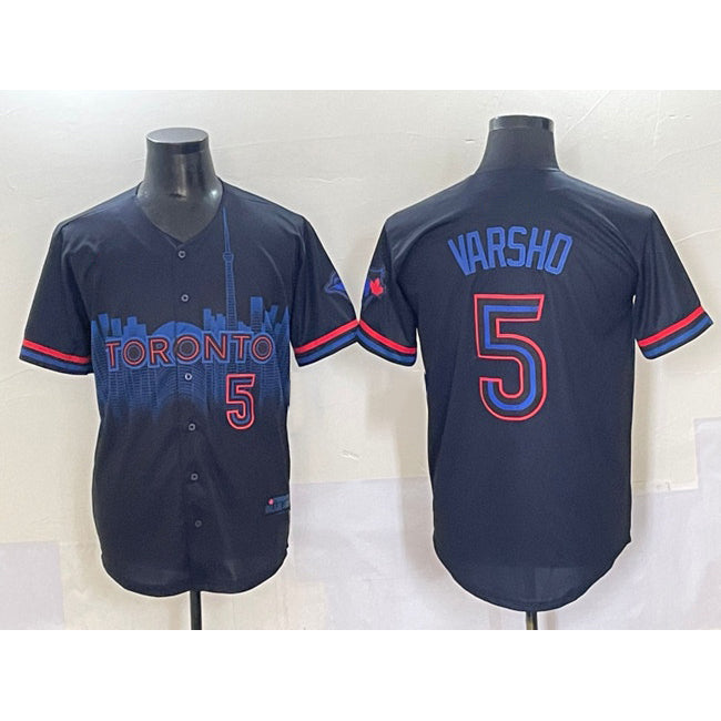 Toronto Blue Jays #5 Daulton Varsho Navy Jereymy 2024 City Connect Limited Stitched Jersey