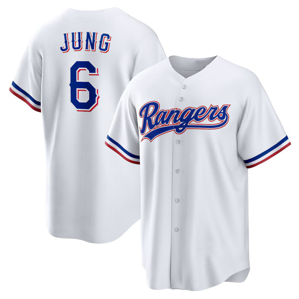 Texas Rangers #6 Josh Jung White Jereymy Replica Player Jersey