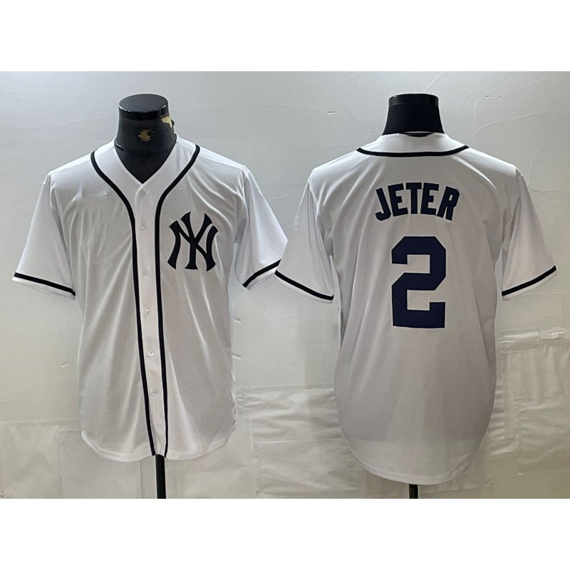New York Yankees #2 Derek Jeter White Jereymy Fashion Cool Base Jersey