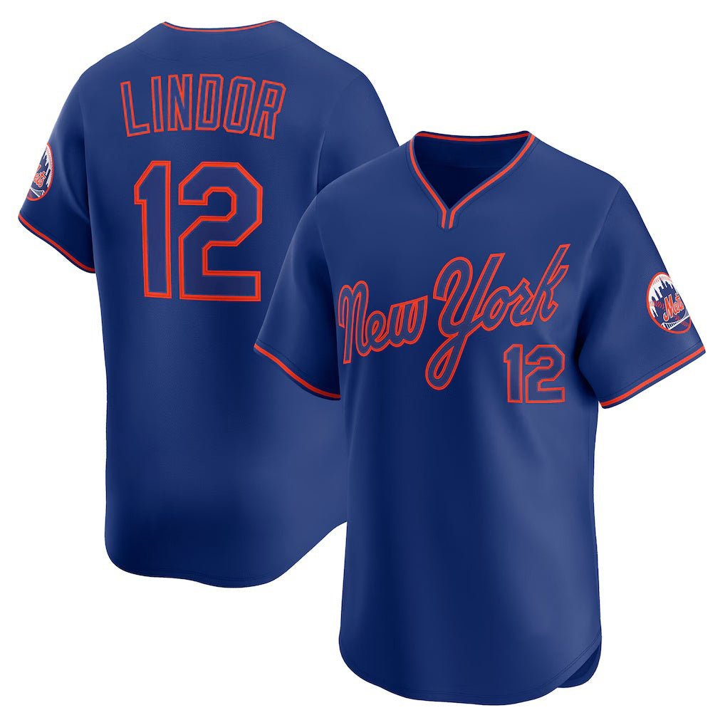 New York Mets #12 Francisco Lindor Royal Jereymy Alternate Limited Player Jersey
